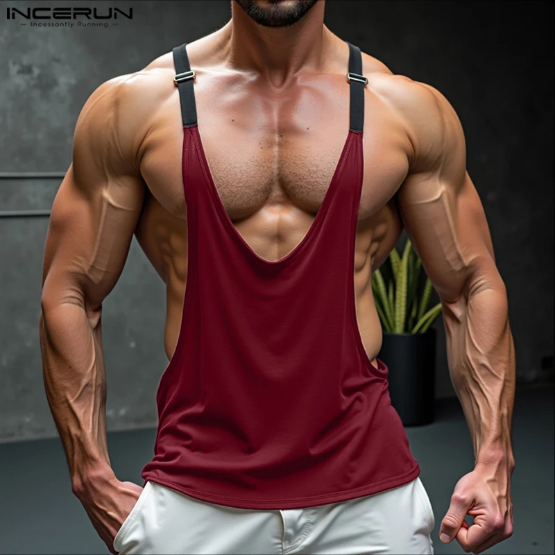 INCERUN Men Tank Tops Patchwork Sleeveless Summer Workout Casual Male Vests Streetwear 2025 Loose Fashion Men Clothing S-5XL - Image 3